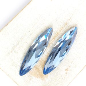 9x35 mm Navette glass cabochon Light Sapphire x 2 pc(s)