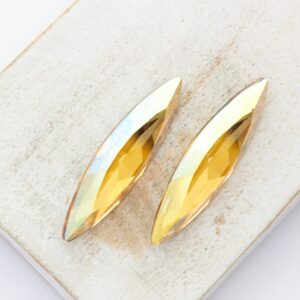 9x35 mm Navette glass cabochon Metallic Sunshine x 2 pc(s)