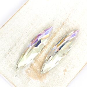 9x35 mm Navette glass cabochon Moonlight x 2 pc(s)