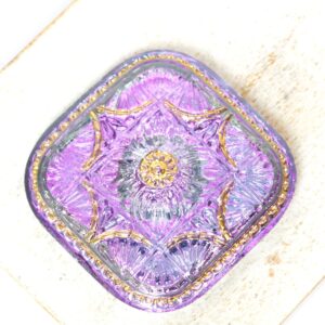 32x32 mm Secret of the spice bazaar handmade glass cabochon Vitrail Light Gold x 1 pc(s)