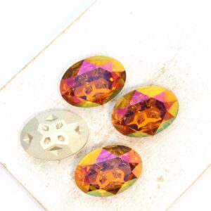 13x18 mm Oval Moonface glass Cabochon Crystal Astral Pink x 4 pc(s)