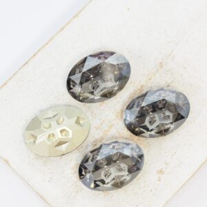 13x18 mm Oval Moonface glass Cabochon Satin x 4 pc(s)