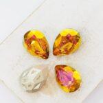 13x18 mm Pear Moonface glass Cabochon Crystal Astral Pink x 4 pc(s)