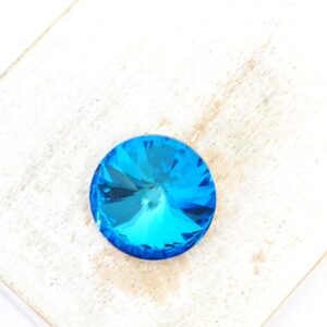 18 mm rivoli round glass cabochon Bermuda Blue x 1 pc(s)