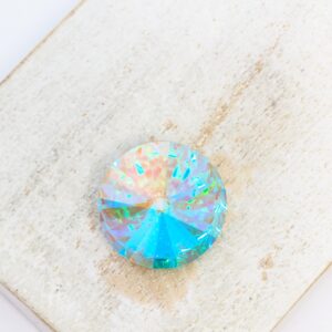 18 mm rivoli round glass cabochon Crystal AB x 1 pc(s)