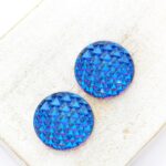 18 mm  Triangle Embrace handmade glass cabochon Bermuda Blue x 2 pc(s)