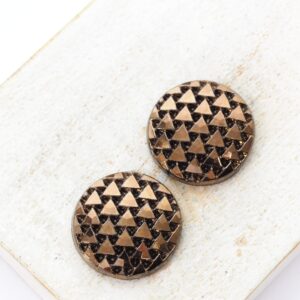 18 mm Triangle Embrace handmade glass cabochon Jet Bronze x 2 pc(s)