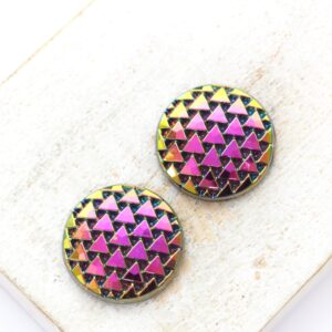 18 mm Triangle Embrace handmade glass cabochon Vitrail Medium x 2 pc(s)
