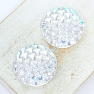 22.5 mm Triangle Embrace handmade glass cabochon Crystal AB x 2 pc(s)