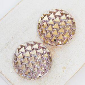22.5 mm Triangle Embrace handmade glass cabochon Gold Crystal x 2 pc(s)