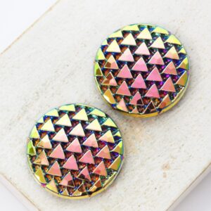 22.5 mm Triangle Embrace handmade glass cabochon Vitrail Medium x 2 pc(s)