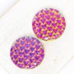 22.5 mm  Triangle Embrace handmade glass cabochon Volcano x 2 pc(s)