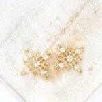 15x15 mm Sparkly Snowflake Connector Gold-colored x 2 pc(s)
