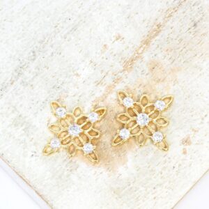 15x15 mm Sparkly Snowflake Connector Gold-colored x 2 pc(s)