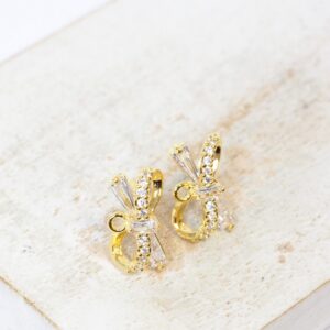 6.5x12 mm Ribbon Bow Earstud Gold-colored x 2 pc(s)