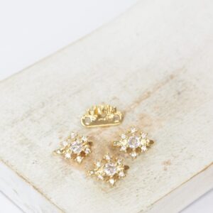 7.5x10 Snowflake 2-Hole Spacer Bar Gold-colored x 4 pc(s)