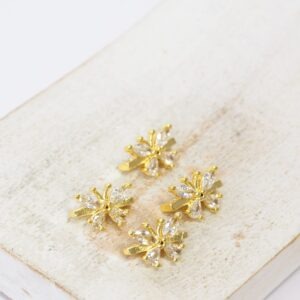 7x10 mm Butterfly 2 Hole Sapcer Bar Gold-colored x 4 pc(s)