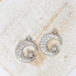 12x15 mm Crescent Moon and Star Pendant Platinum-colored x 2 pc(s)