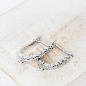 12x17.5 mm Six Stone Leverback earring Platinum-colored x 2 pc(s)