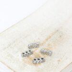 2x8 mm Four Zircon 3 Hole Spacer Bar Platinum-colored x 4 pc(s)