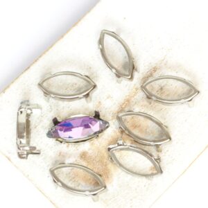9x18 mm Claw for Navette Cabochon Platinum-colored x 8 pc(s)