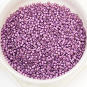 11/0 Miyuki seed beads 4248 Duracoat Silver Lined Dyed Dark Lilac x 5 g