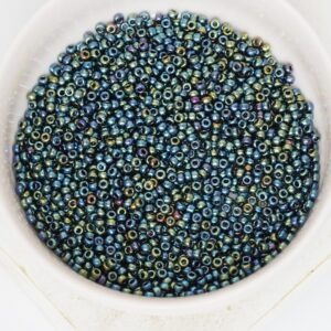 11/0 Miyuki seed beads 456 Gunmetal Iris x 5 g