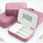 Velvet Jewelry Box - Pale Violet Red