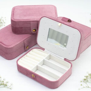 Velvet Jewelry Box - Pale Violet Red