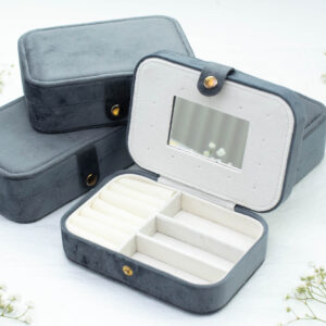 Velvet Jewelry Box - Slate