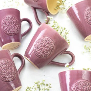 Beadingschool Cappuccino Mug - Fuchsia
