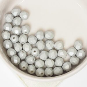 6 mm Fire-polished round beads Powdery Pastel Gray x 40 pc(s)
