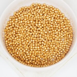 2 mm True2 Fire-polished round beads 03000-25003 Chalk White Pastel Gold x 100 pc(s)