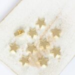 7x7.5 mm Cute Star Metal Bead Gold-colored x 10 pc(s)"