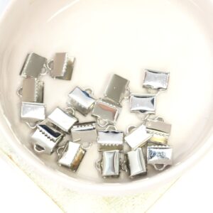 6.5x7 mm Ribbon End Silver-colored x 20 pc(s)"