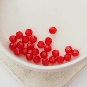 4 mm Preciosa faceted round beads Light Siam x 25 pc(s)