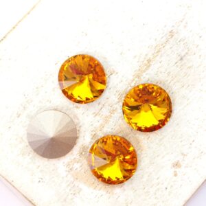 10 mm Preciosa rivoli Topaz x 4 pc(s)