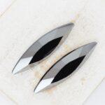 9.5x35 mm Preciosa Fancy Slim Navette Jet Hematite x 2 pc(s)