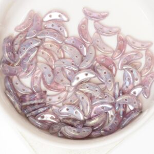 3x10 mm Crescent bead Luster Iris Amethyst x 10 g