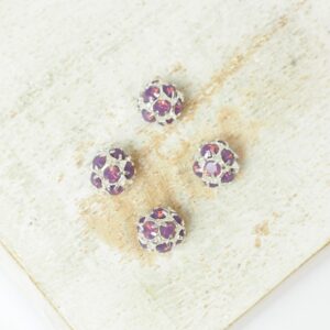 6 mm Preciosa fancy ball bead Amethyst Opal in Silver-colored setting x 4 pc(s)