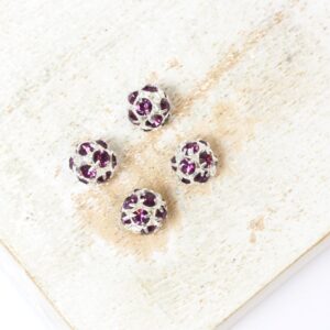 6 mm Preciosa fancy ball bead Amethyst in Silver-colored setting x 4 pc(s)
