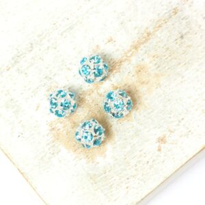 6 mm Preciosa fancy ball bead Aqua Bohemica in Silver-colored setting x 4 pc(s)