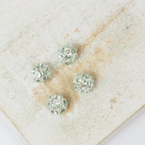 6 mm Preciosa fancy ball bead Chrysolite in Silver-colored setting x 4 pc(s)