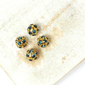 6 mm Preciosa fancy ball bead Montana in Gold-colored setting x 4 pc(s)