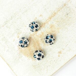 6 mm Preciosa fancy ball bead Montana in Silver-colored setting x 4 pc(s)