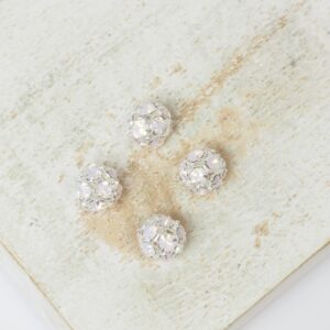 6 mm Preciosa fancy ball bead Rose Opal in Silver-colored setting x 4 pc(s)