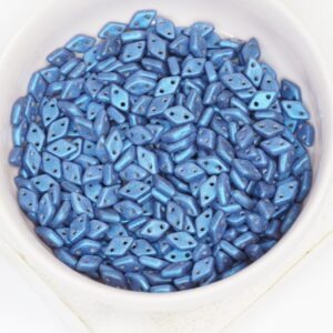 4x6.5 mm Diamond beads Metallic Suede Blue x 5 g