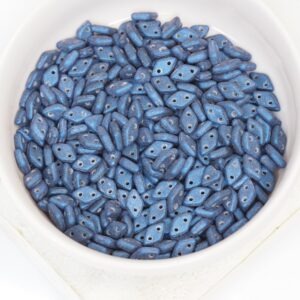 4x6.5 mm Diamond beads Metallic Suede Dark Blue x 5 g
