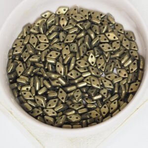 4x6.5 mm Diamond beads Metallic Suede Gold x 5 g