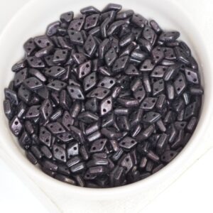 4x6.5 mm Diamond beads Metallic Suede Dark Plum x 5 g